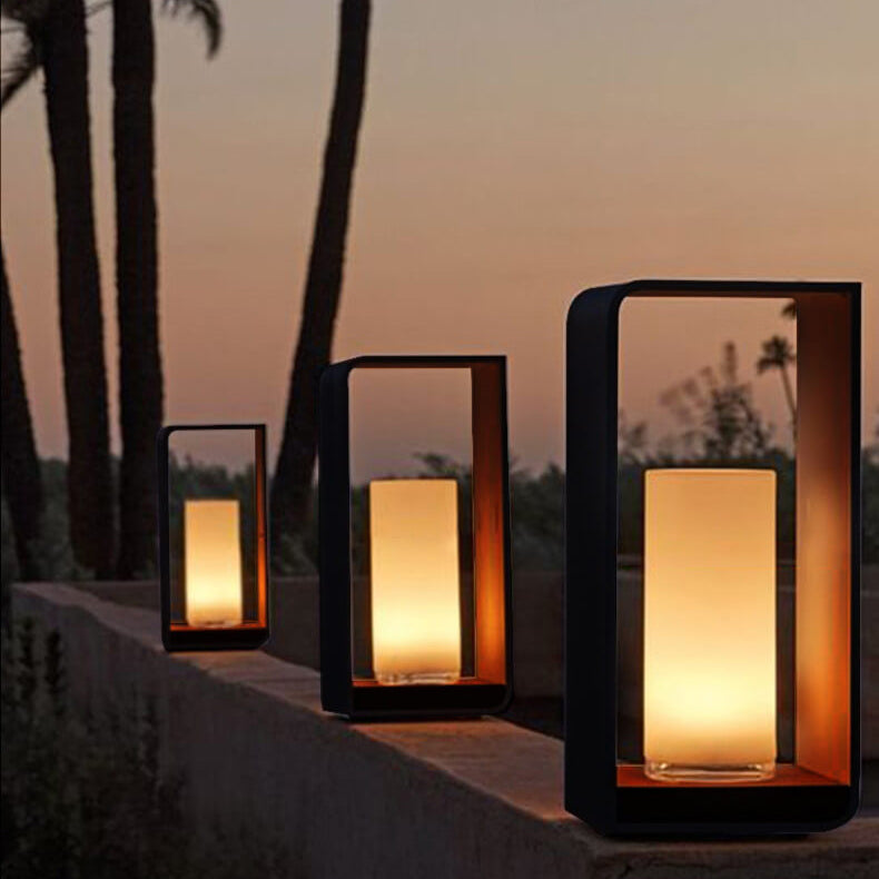 Donrain - Lampe de pelouse étanche LED cadre carré minimaliste
