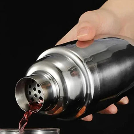 Stainless Steel Cocktail Shaker Set Bartender Kit Bamboo Stand - Image 4