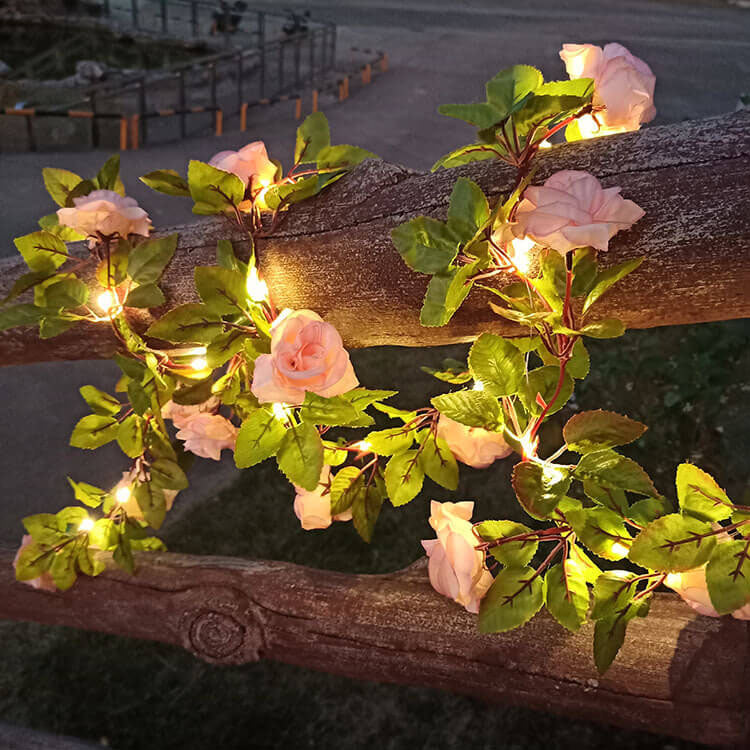 Solara - Luci a stringa LED solari impermeabili e antiurto a forma di rosa