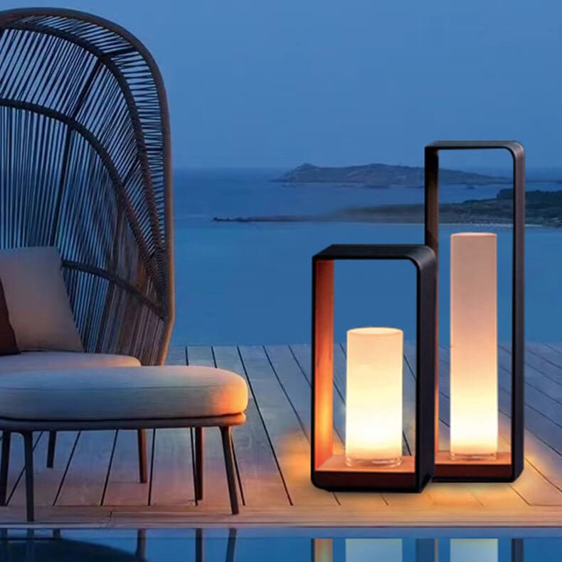Donrain - Lampe de pelouse étanche LED cadre carré minimaliste