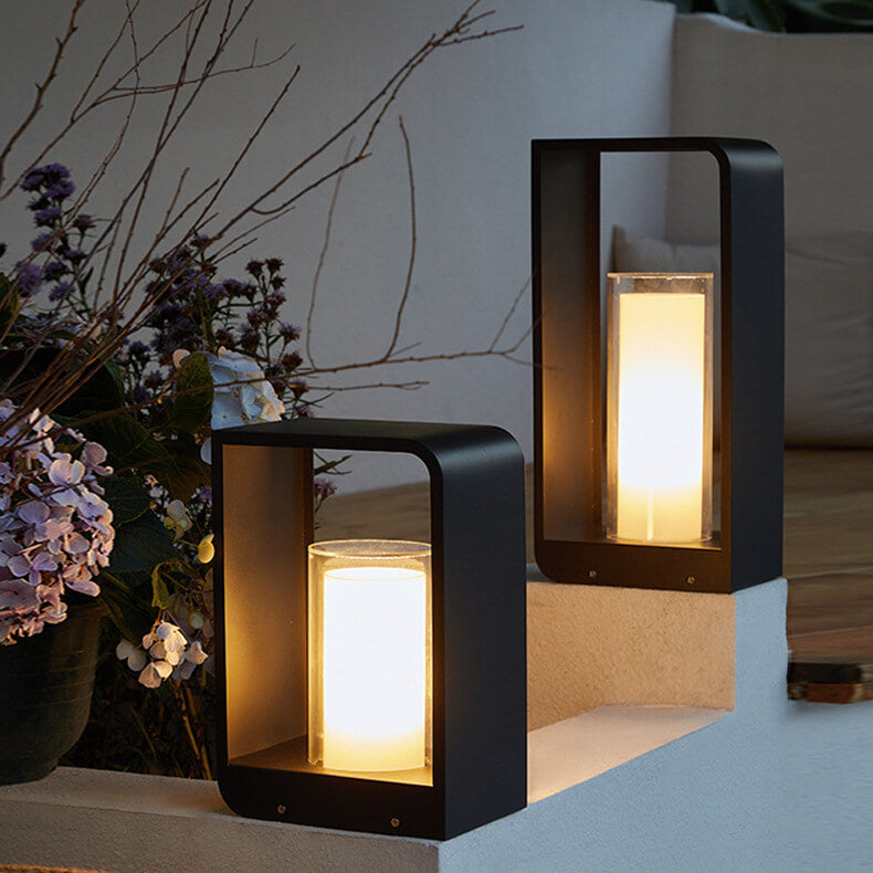 Donrain - Lampe de pelouse étanche LED cadre carré minimaliste