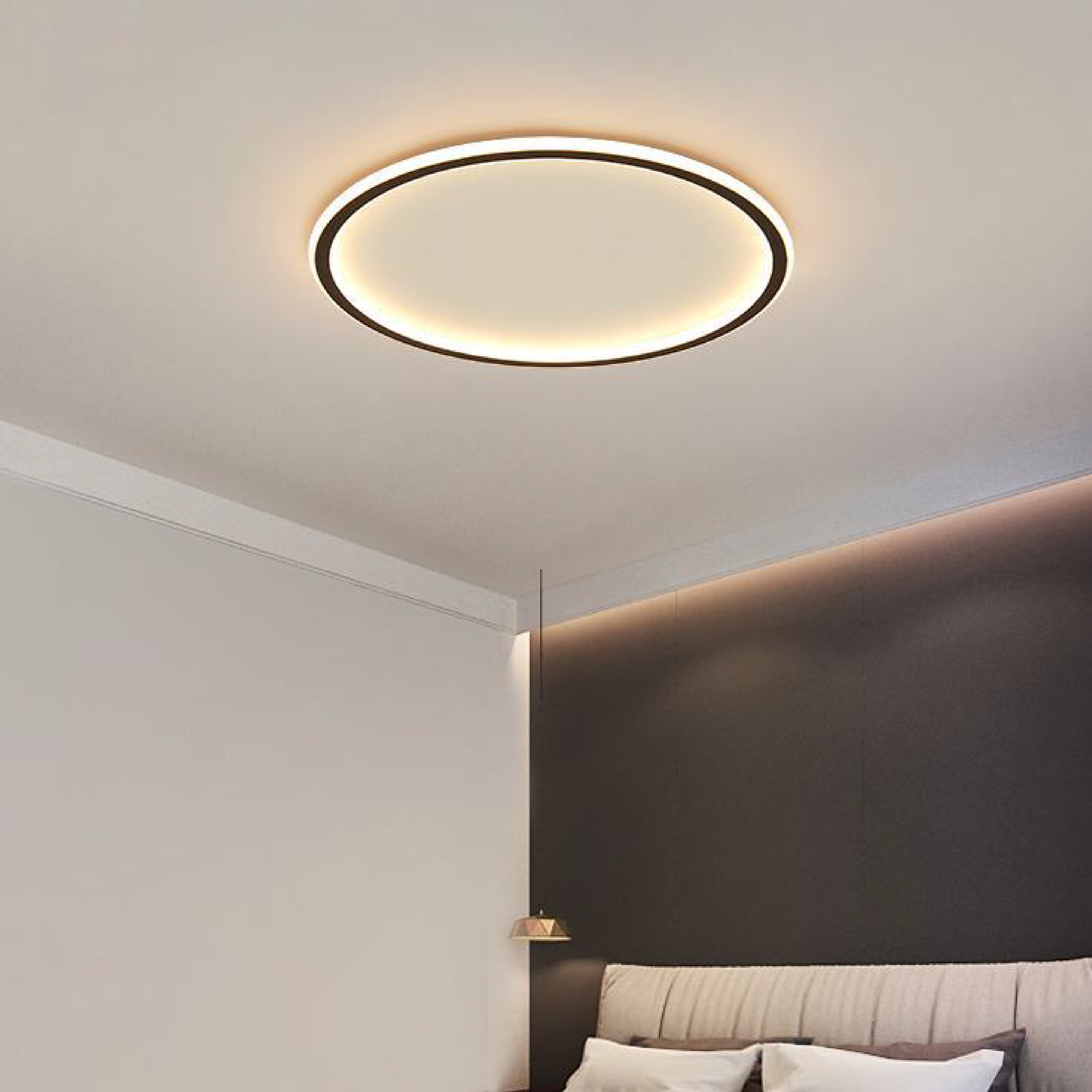 Scandinavian Round LED Flush Mount Ceiling Lamp - Image 4