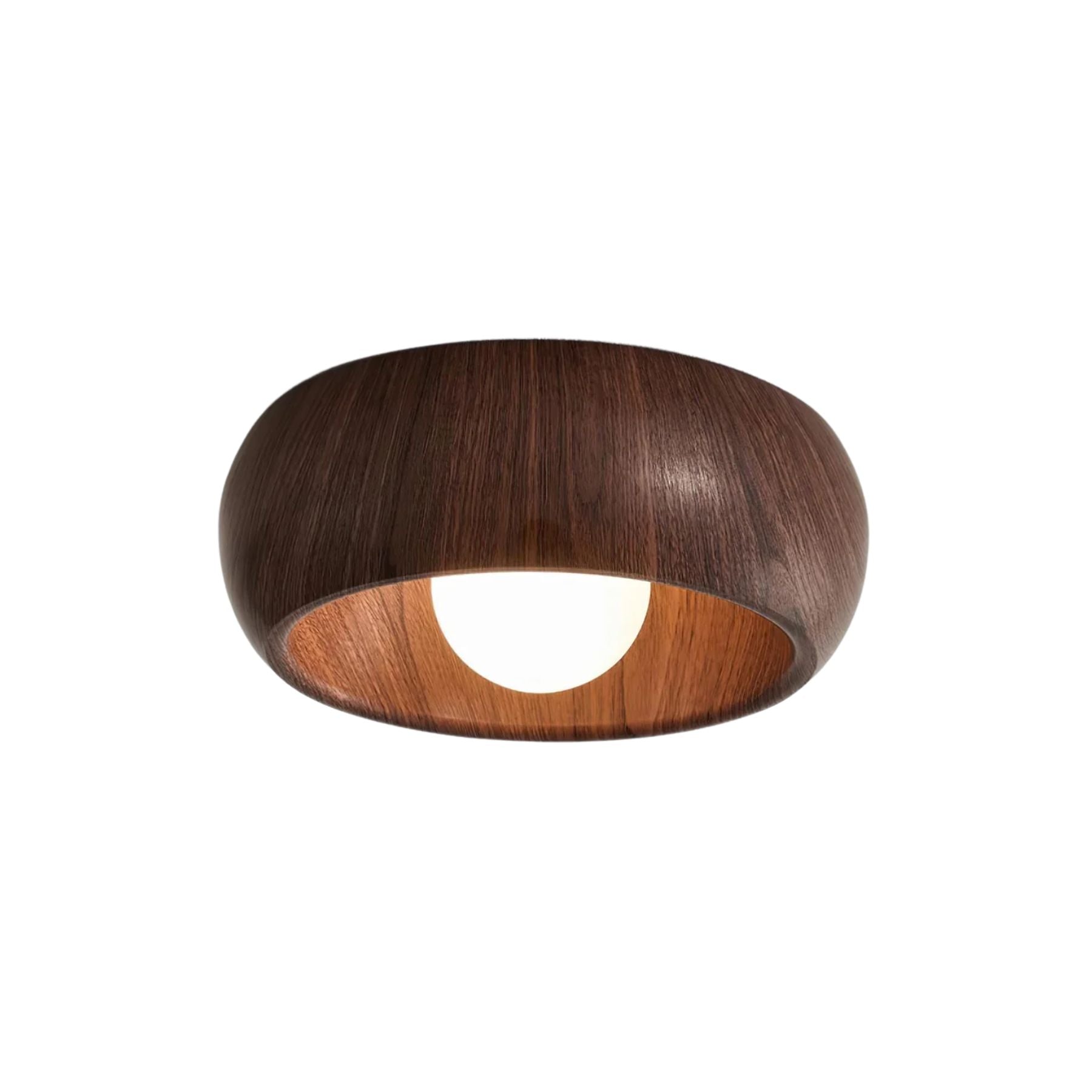 Round Wood Flush Mount Minimalist LED Ceiling Light - Image 13