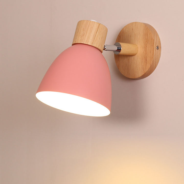 Nelvira – Lampada da parete LED minimalista in legno a forma di cono