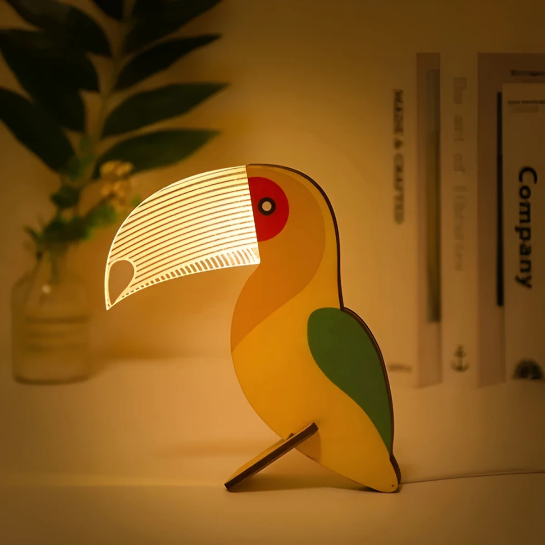 Scandinavian Wooden Animal LED Desk Lamp - Image 3