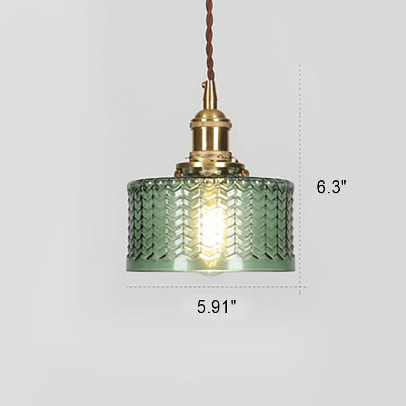 Nivoran - Lampada a sospensione rotonda in vetro e ottone LED