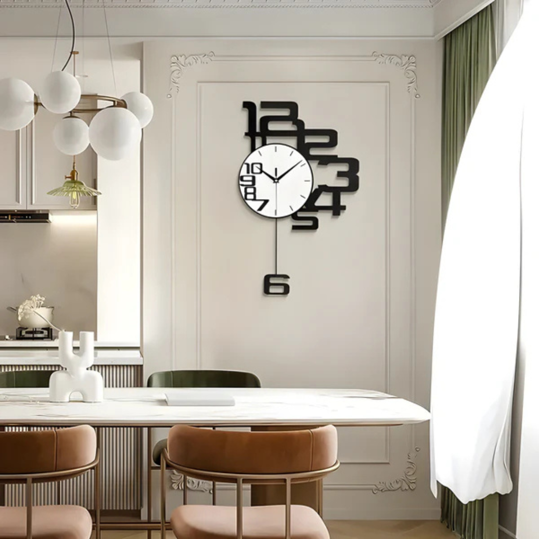 Modern Large Minimalist Wall Clock Non-Ticking Silent