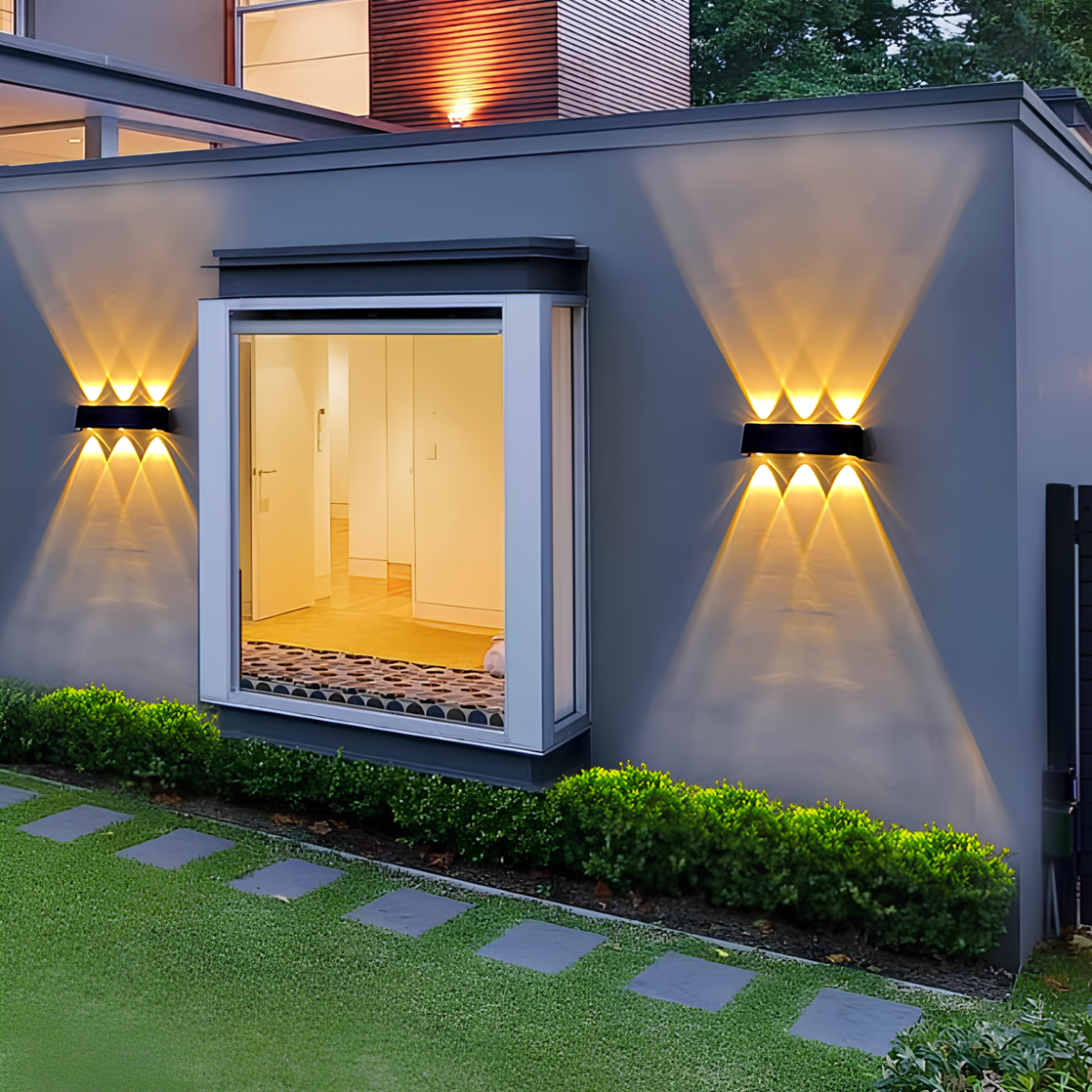 Aurivex - Lampada da parete solare LED bianco caldo per esterni