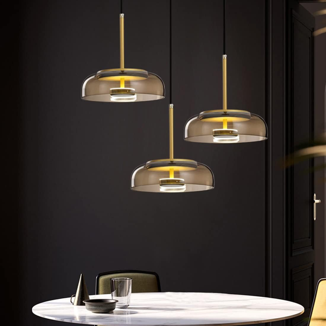 Orlenra - Lampada a sospensione in vetro LED per sala da pranzo