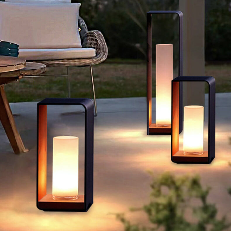 Donrain - Lampe de pelouse étanche LED cadre carré minimaliste
