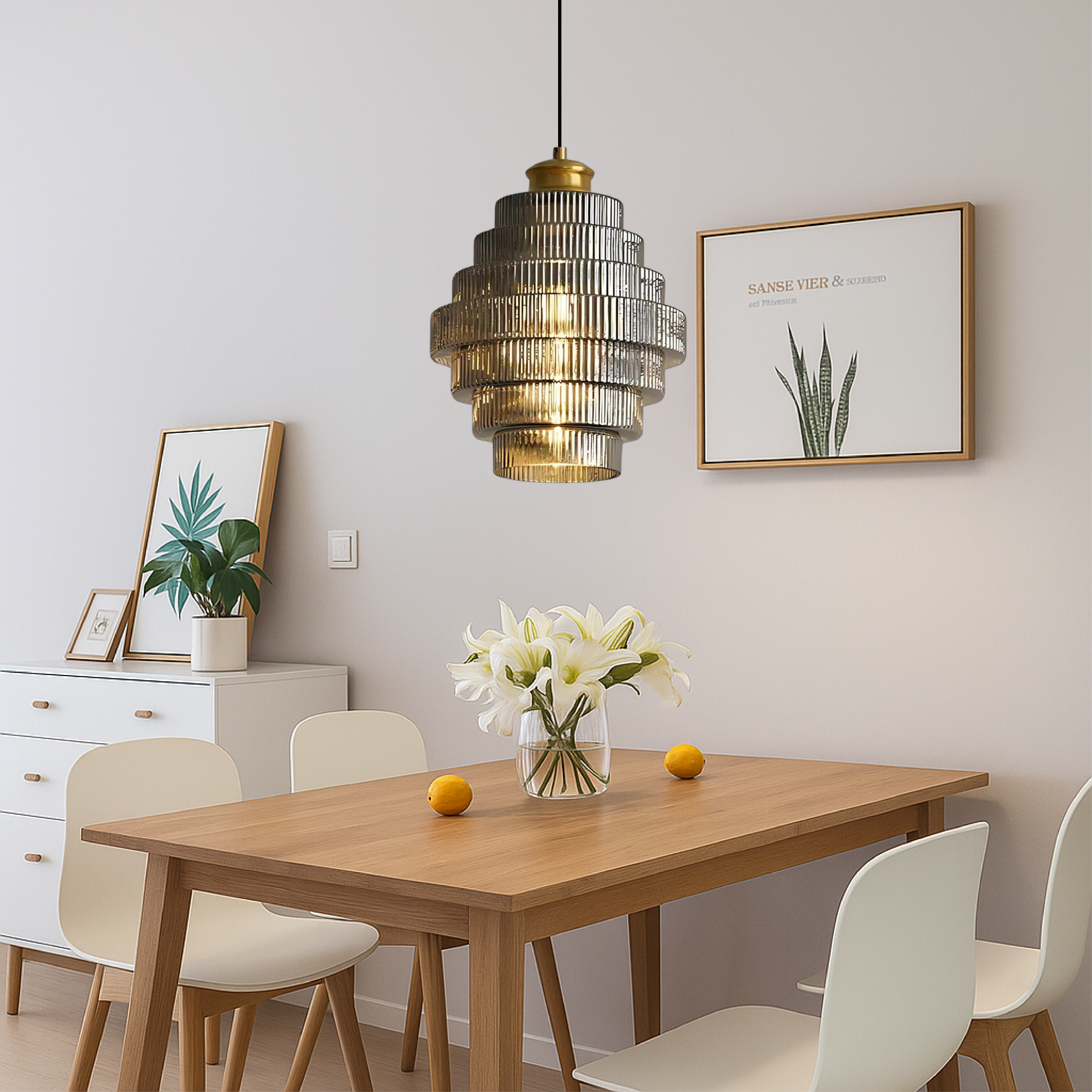 Vindan - Lampada a sospensione vintage a più livelli in vetro