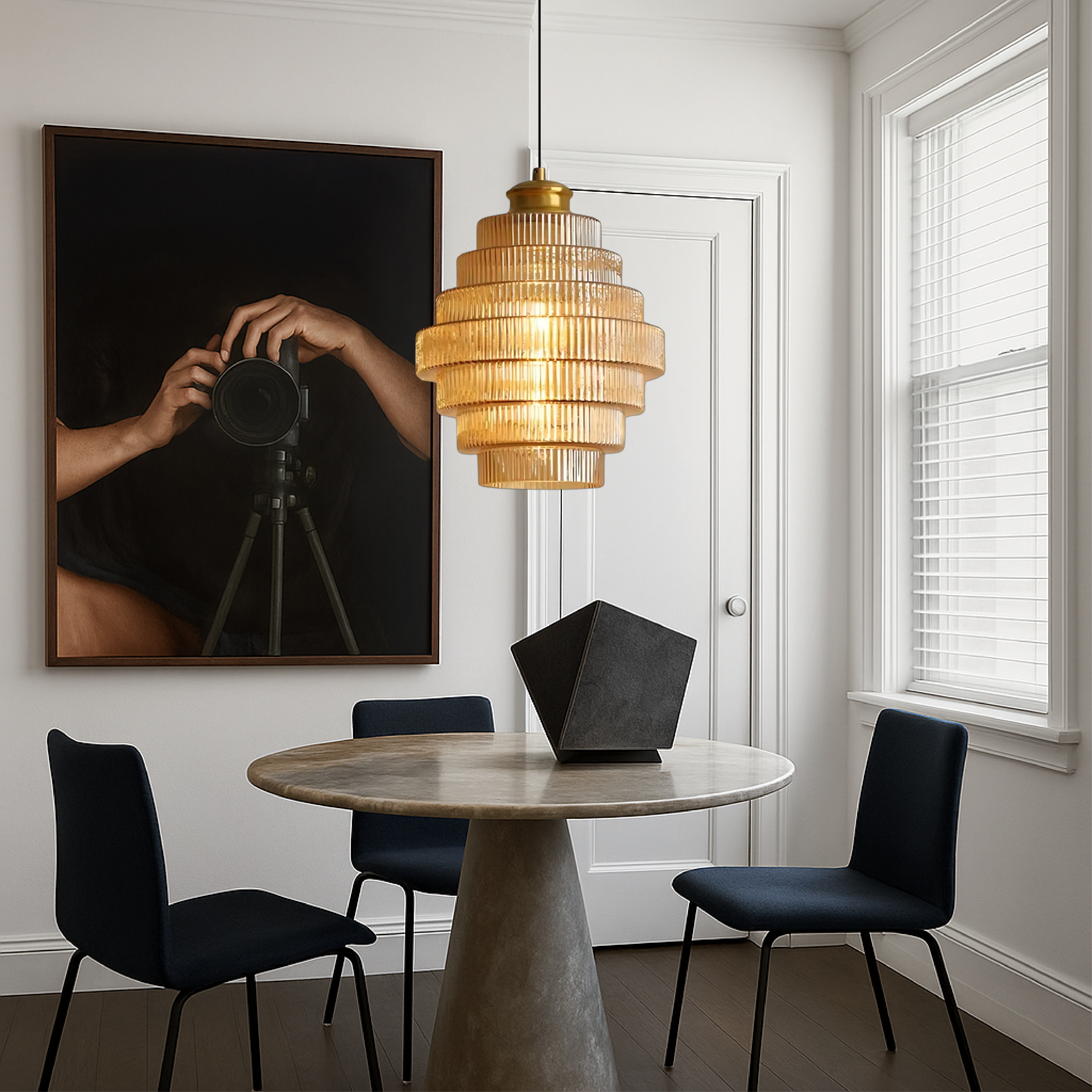 Vindan - Lampada a sospensione vintage a più livelli in vetro