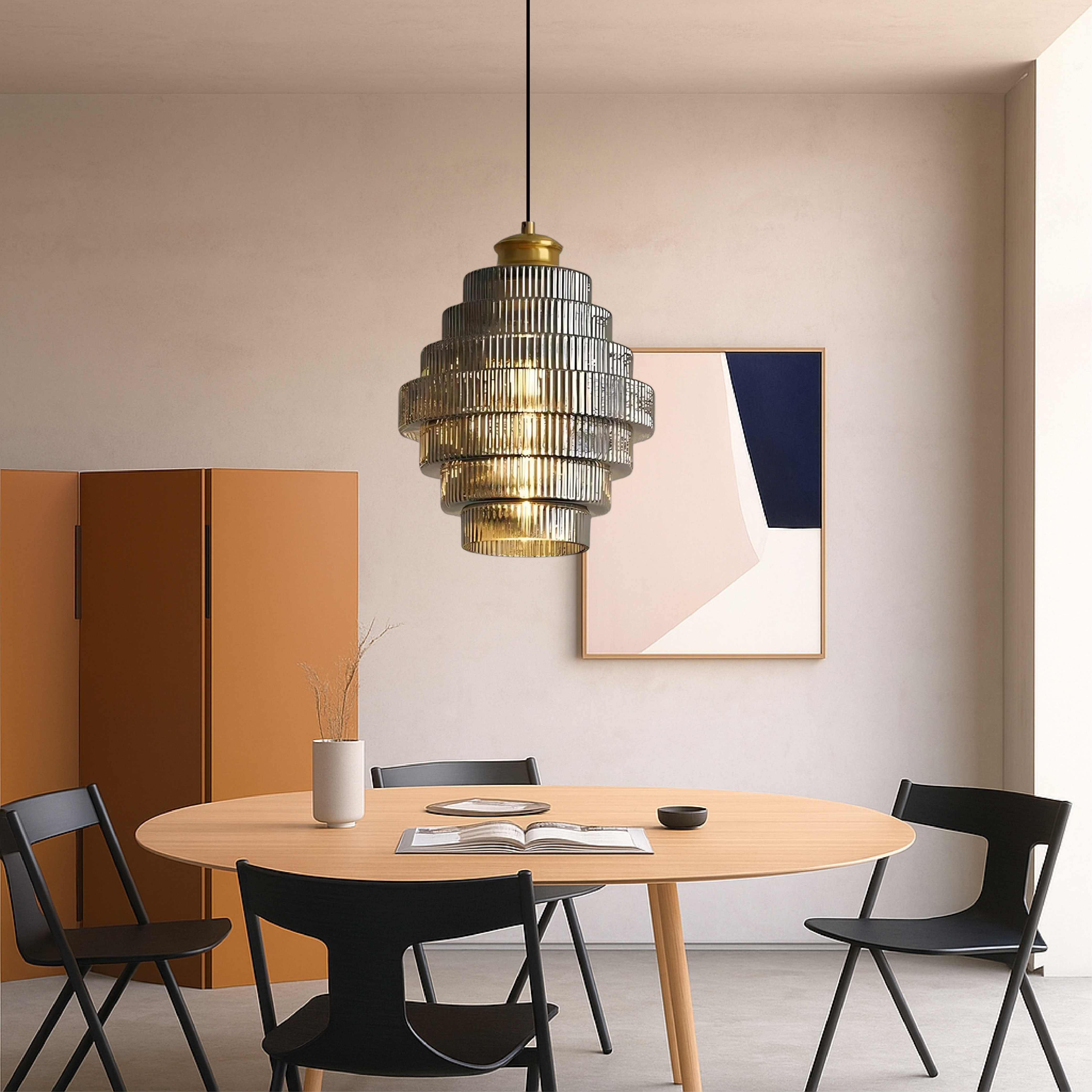 Vindan - Lampada a sospensione vintage a più livelli in vetro