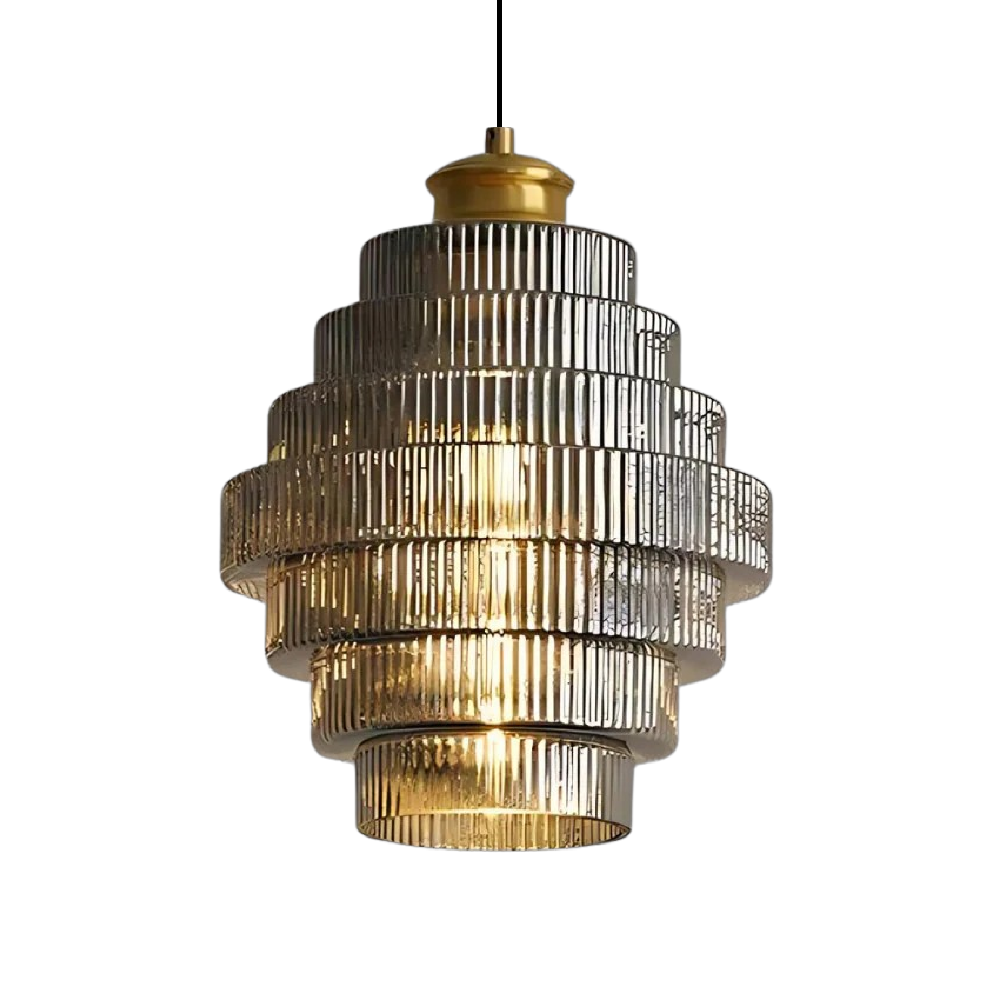 Vindan - Lampada a sospensione vintage a più livelli in vetro