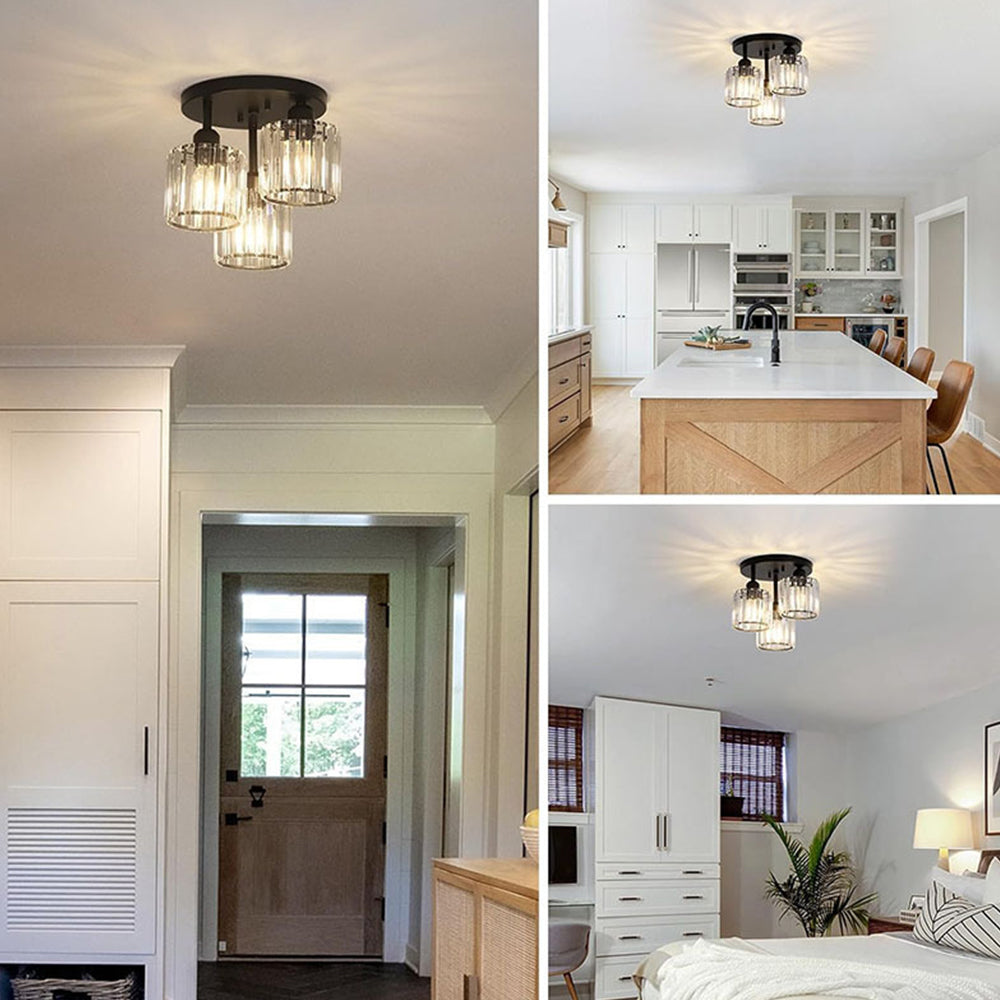 Lyvra – Lampe de plafond verre 3 lumières E27