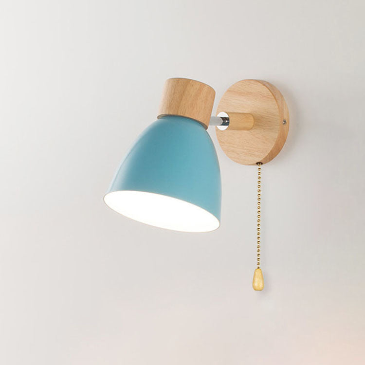 Nelvira – Lampada da parete LED minimalista in legno a forma di cono