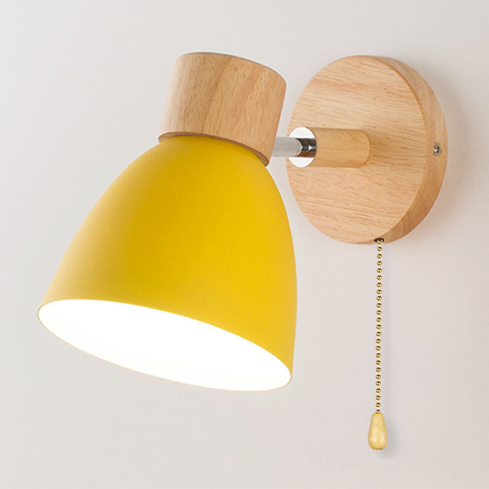 Nelvira – Lampada da parete LED minimalista in legno a forma di cono