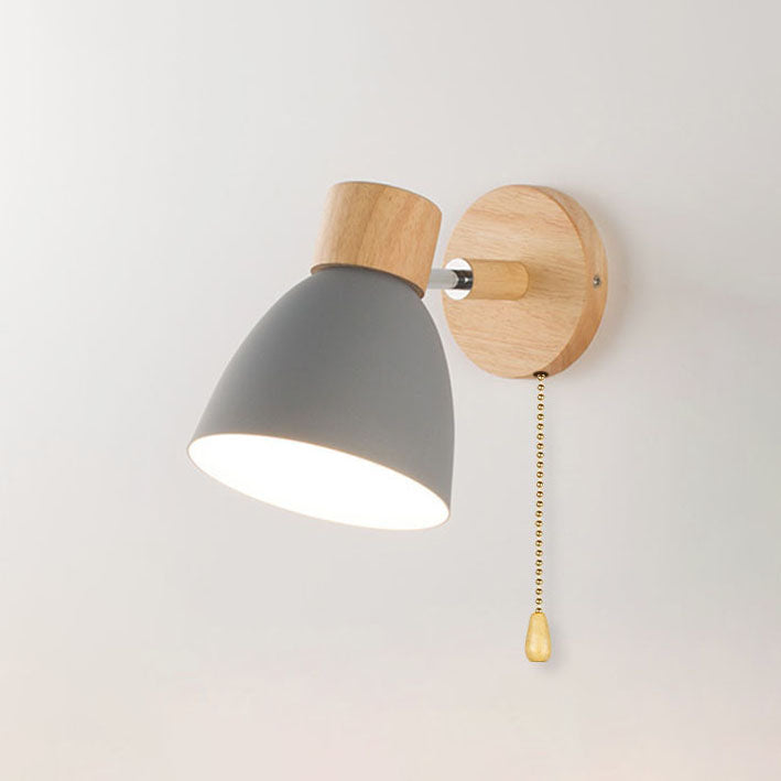 Nelvira – Lampada da parete LED minimalista in legno a forma di cono