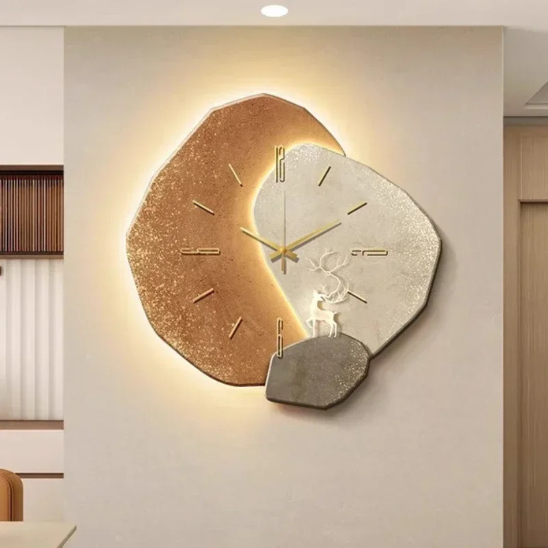 Modern Wood LED Wall Clock Silent Backlit