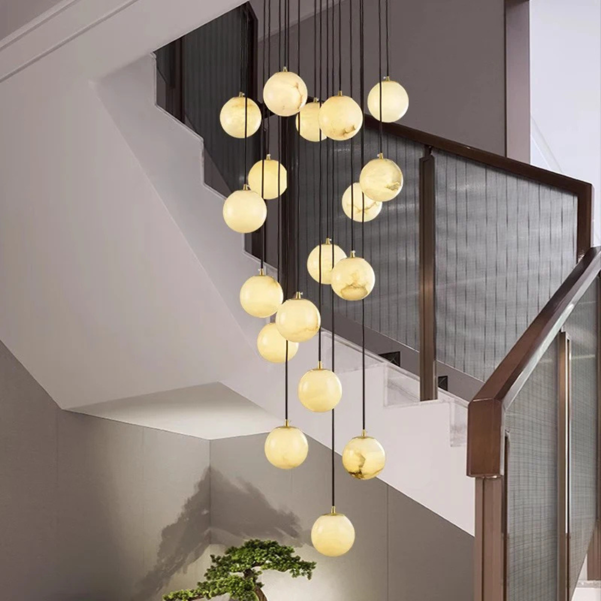 Travira - Lustre d’escalier LED moderne plafonnier