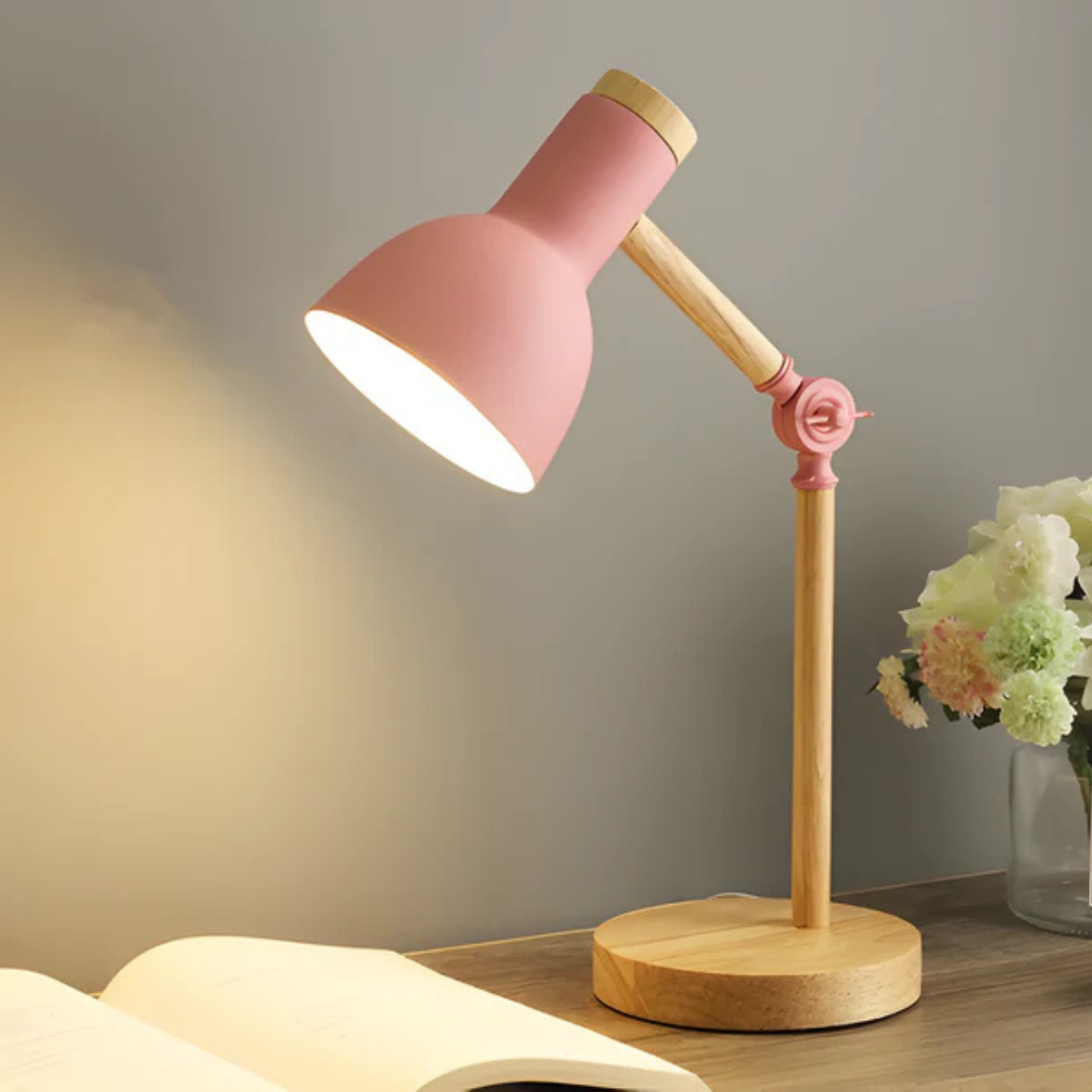 Velorienn – Lampe de table LED réglable en bois et métal  