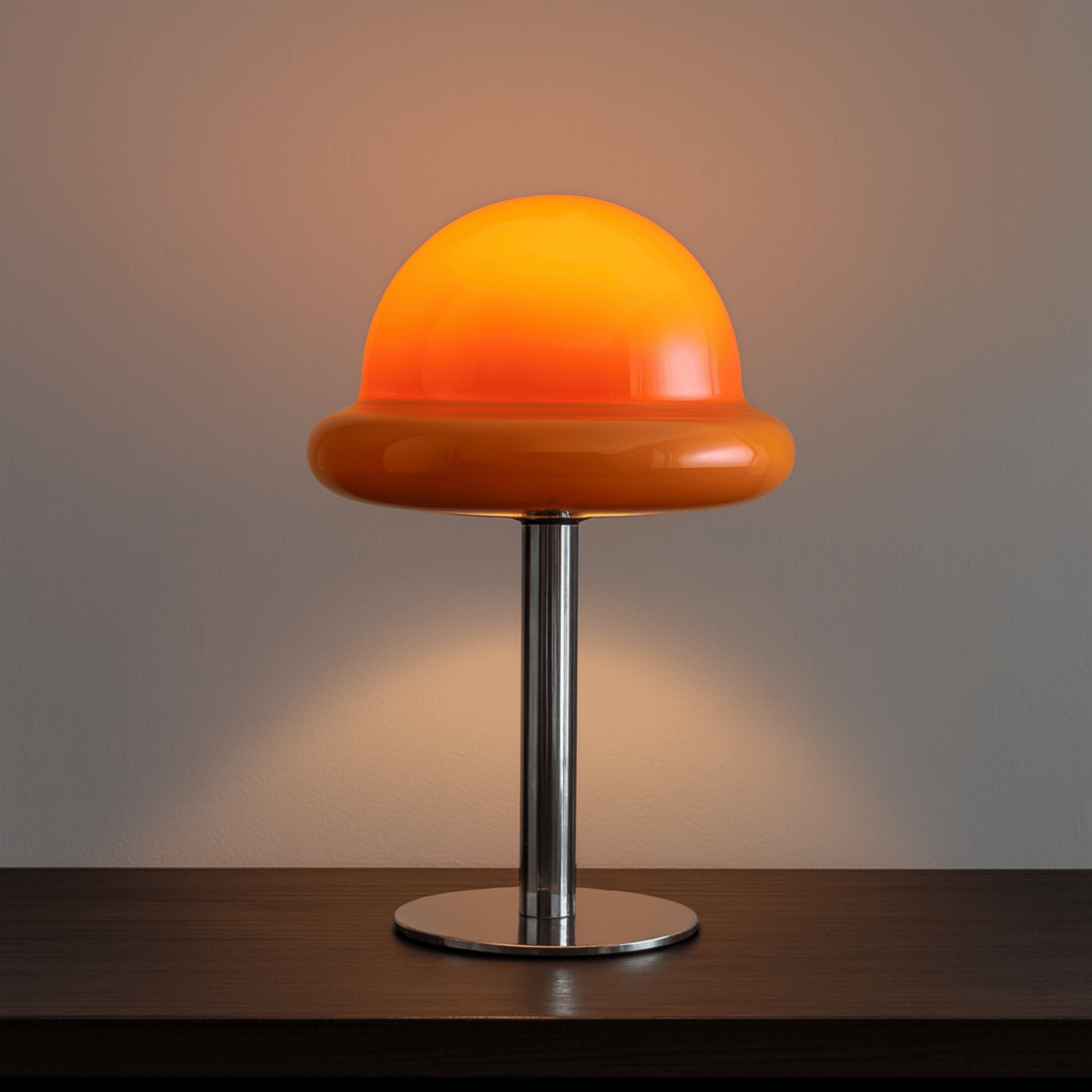 Lumirel - Lampada da tavolo retrò in vetro a forma di fungo