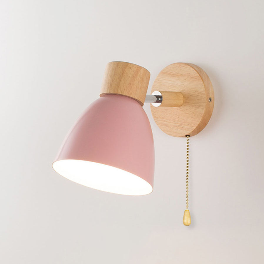 Nelvira – Lampada da parete LED minimalista in legno a forma di cono