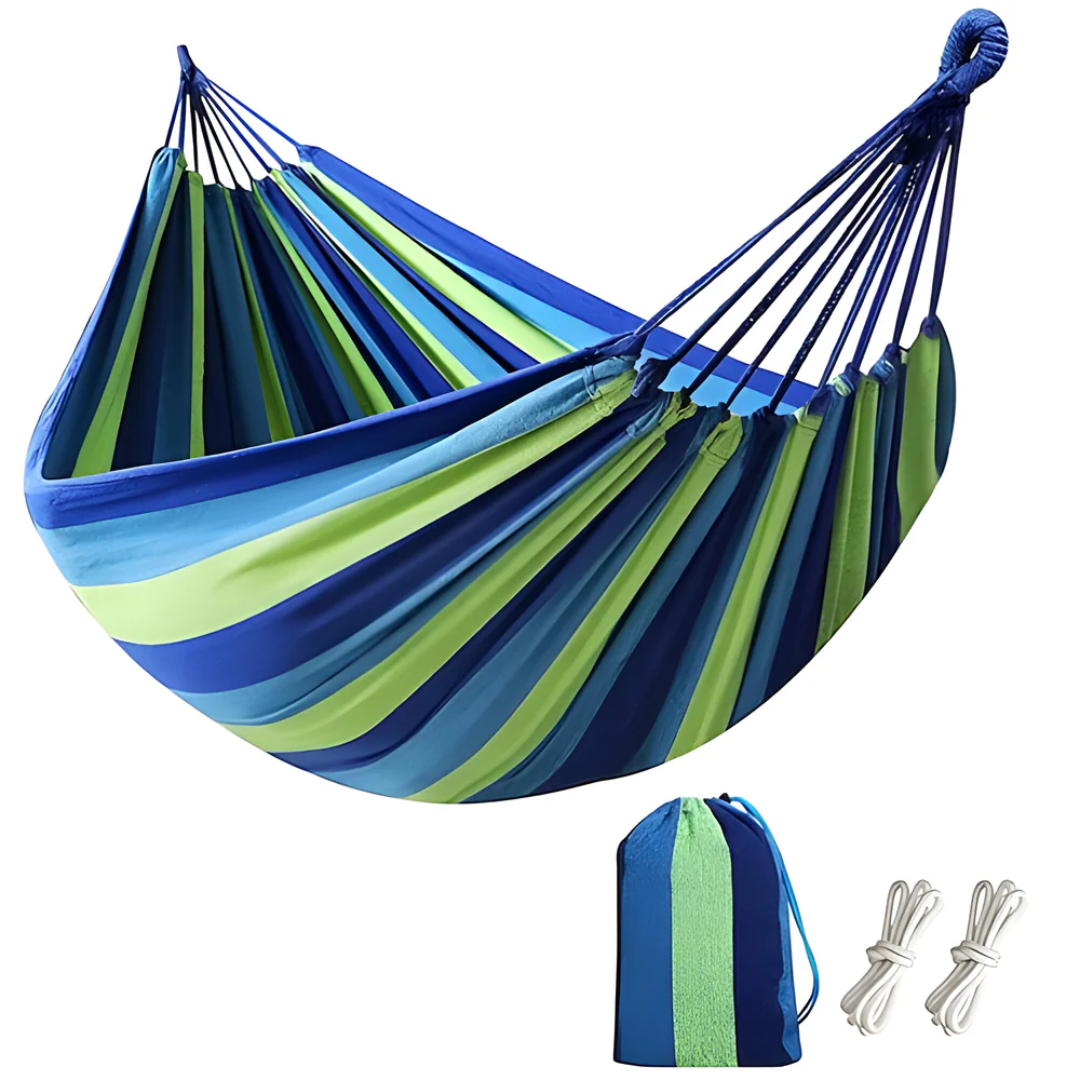 Striped Portable Fabric Hammock Breathable Outdoor - Image 4