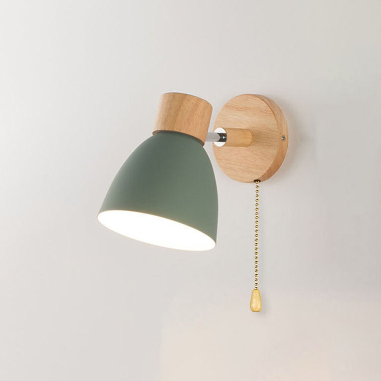 Nelvira – Lampada da parete LED minimalista in legno a forma di cono