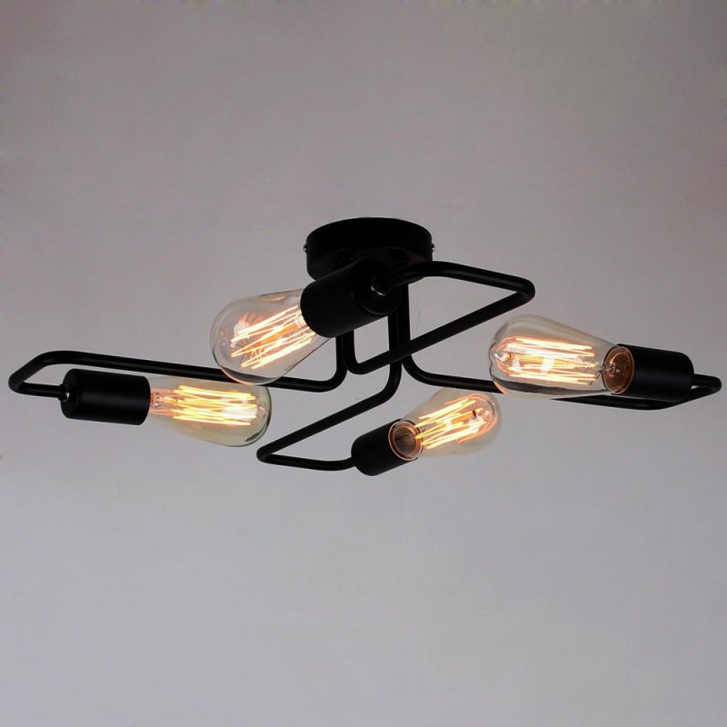 Orvessan - Lampe de plafond industrielle vintage métal 4 6 8 ampoules