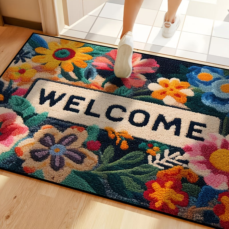 Colnes - Paillasson coloré à motif floral printanier