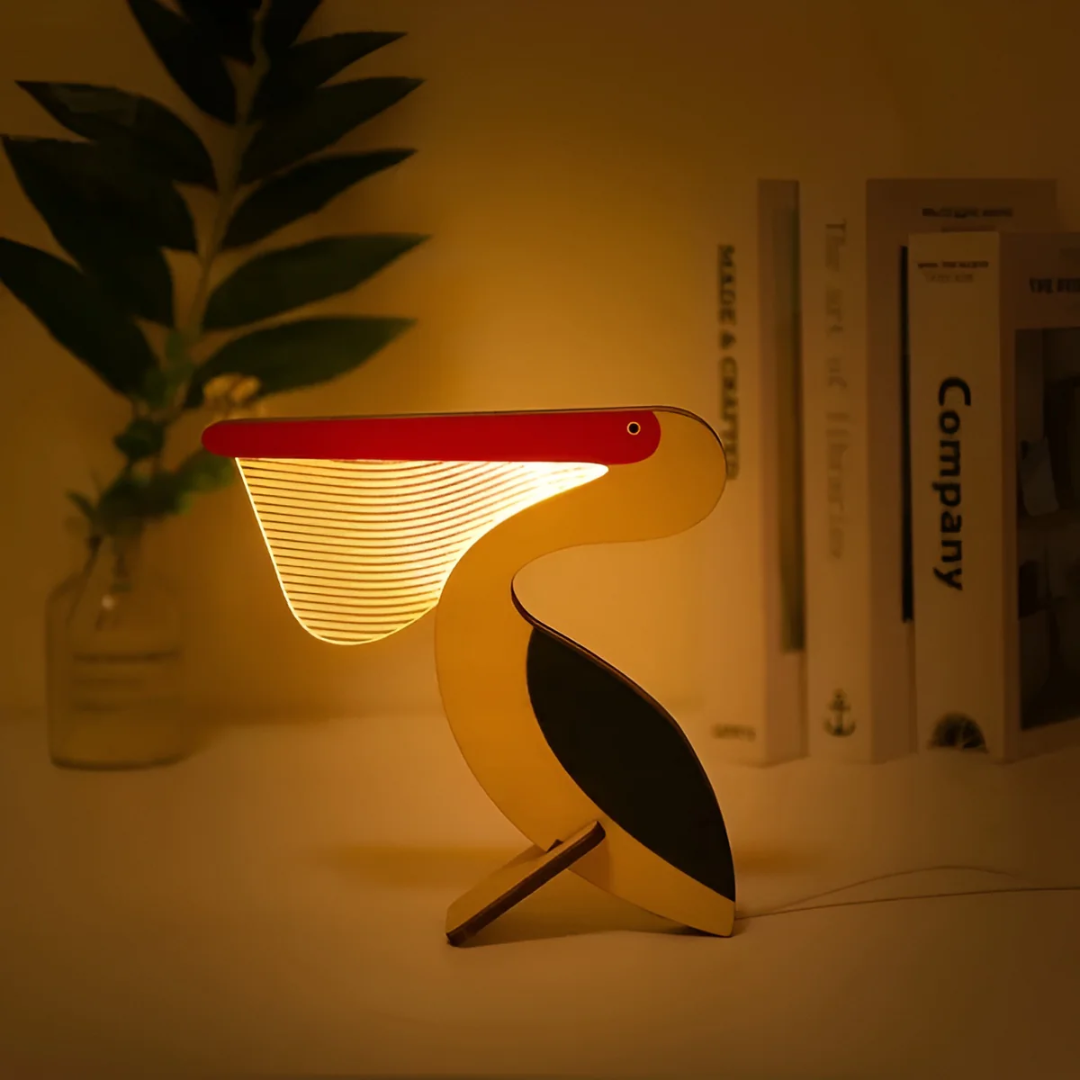 Scandinavian Wooden Animal LED Desk Lamp - Image 4