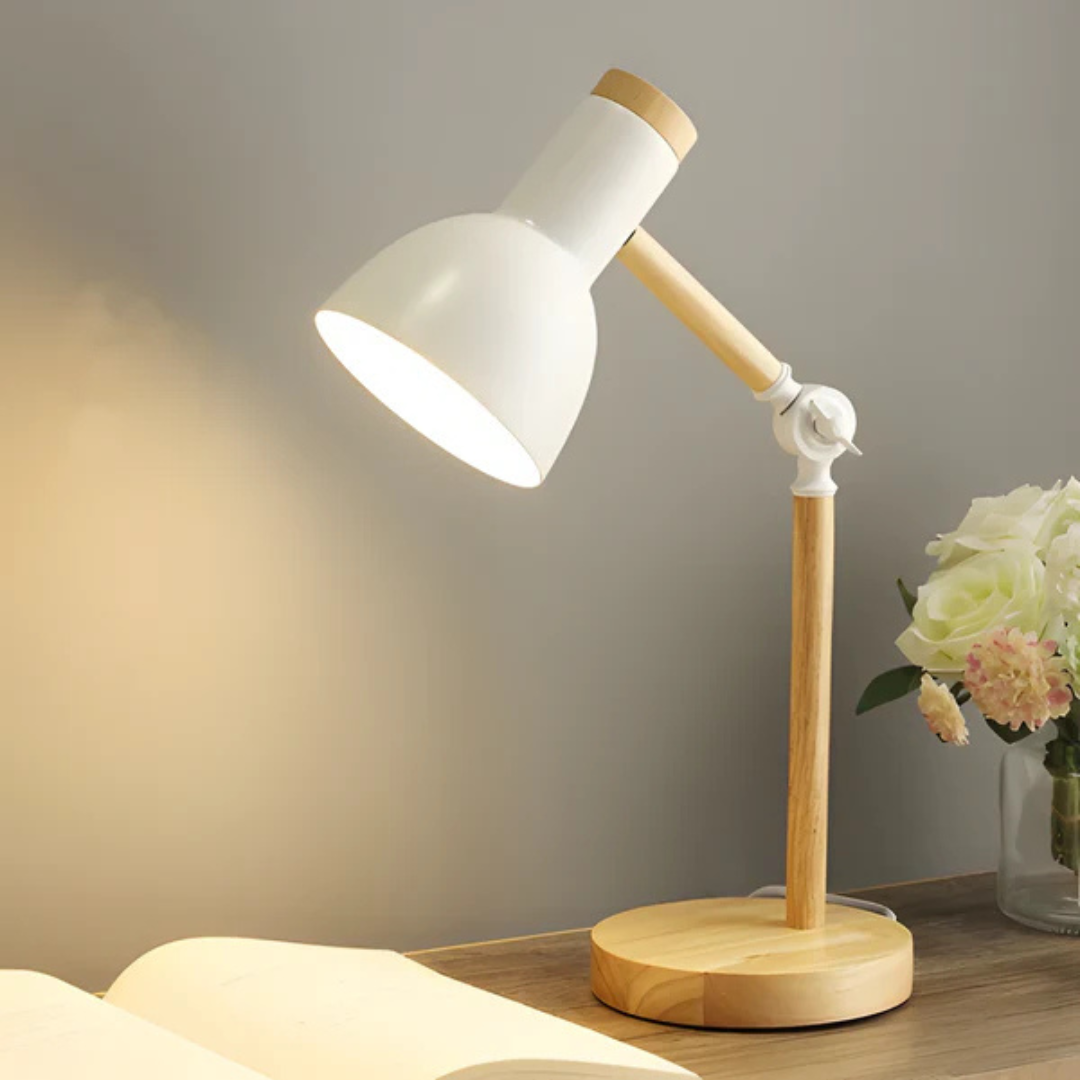Velorienn – Lampe de table LED réglable en bois et métal  