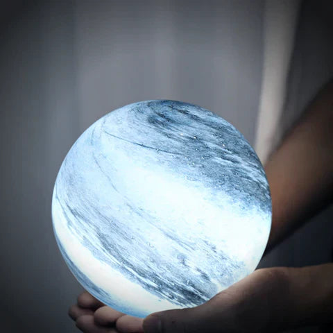 Glass Sphere LED Table Lamp Remote Control Swirl Surface - Image 3