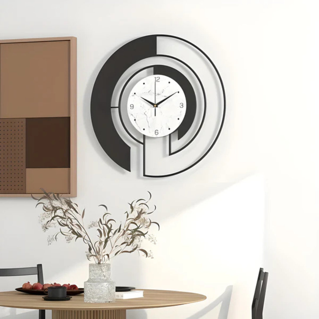 Large Minimalist Metal Wall Clock Silent