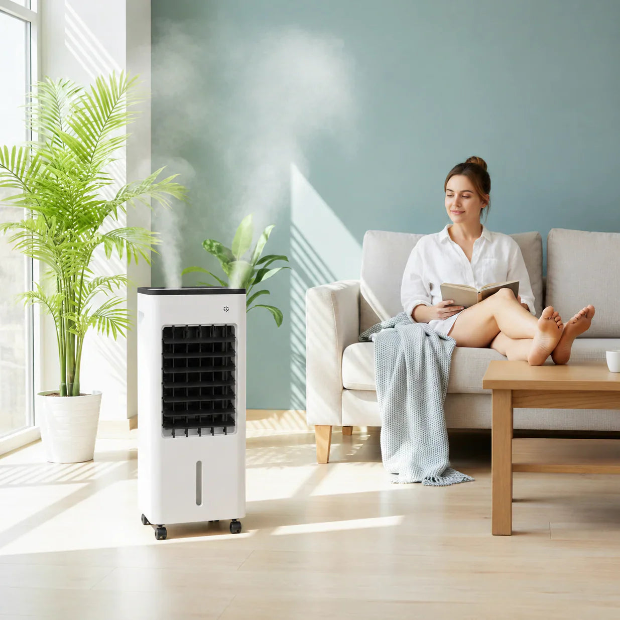 3-in-1 Portable Evaporative Air Cooler Desktop Fan Humidifier - Image 3