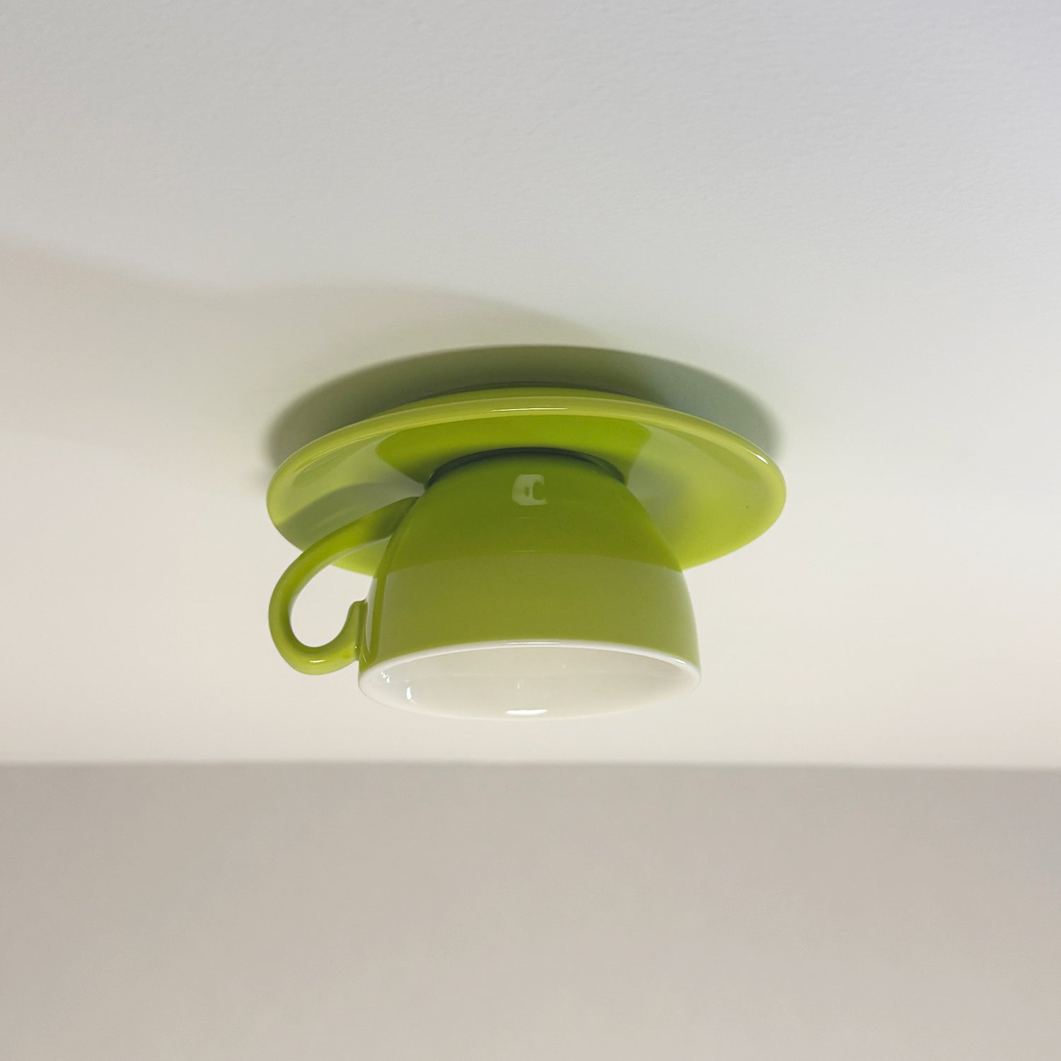Valentin – Plafonnier moderne design tasse à café en céramique bleu rose jaune