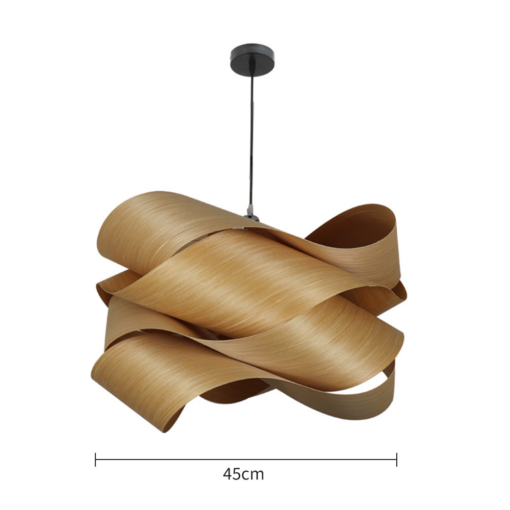 Virelune - Lampada a sospensione moderna in legno irregolare per cucina