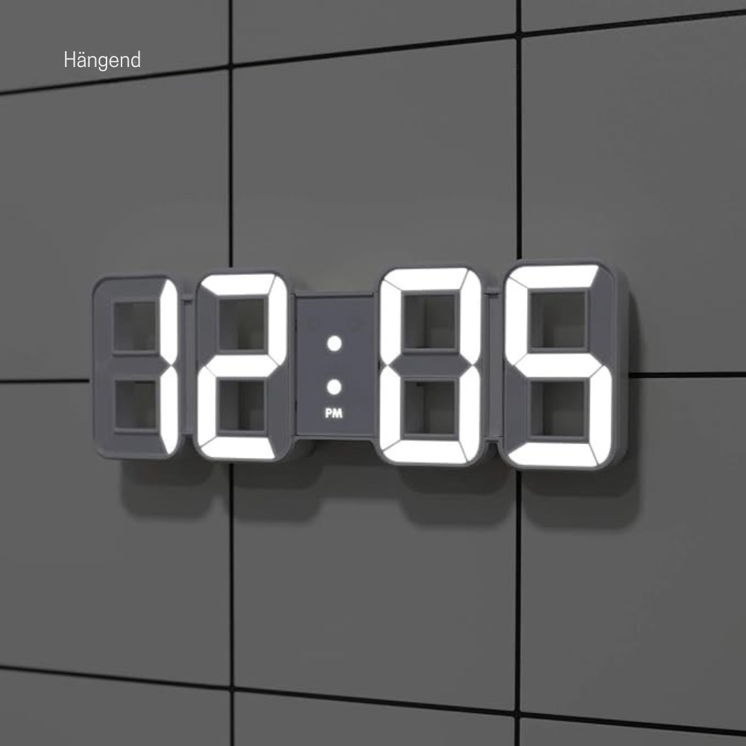 Vevora – Horloge murale numérique LED 3D avec USB