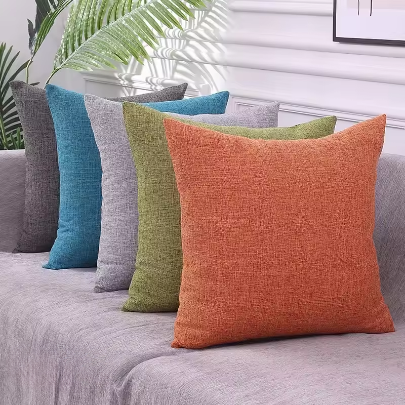 Square Cotton Linen Cushion Cover