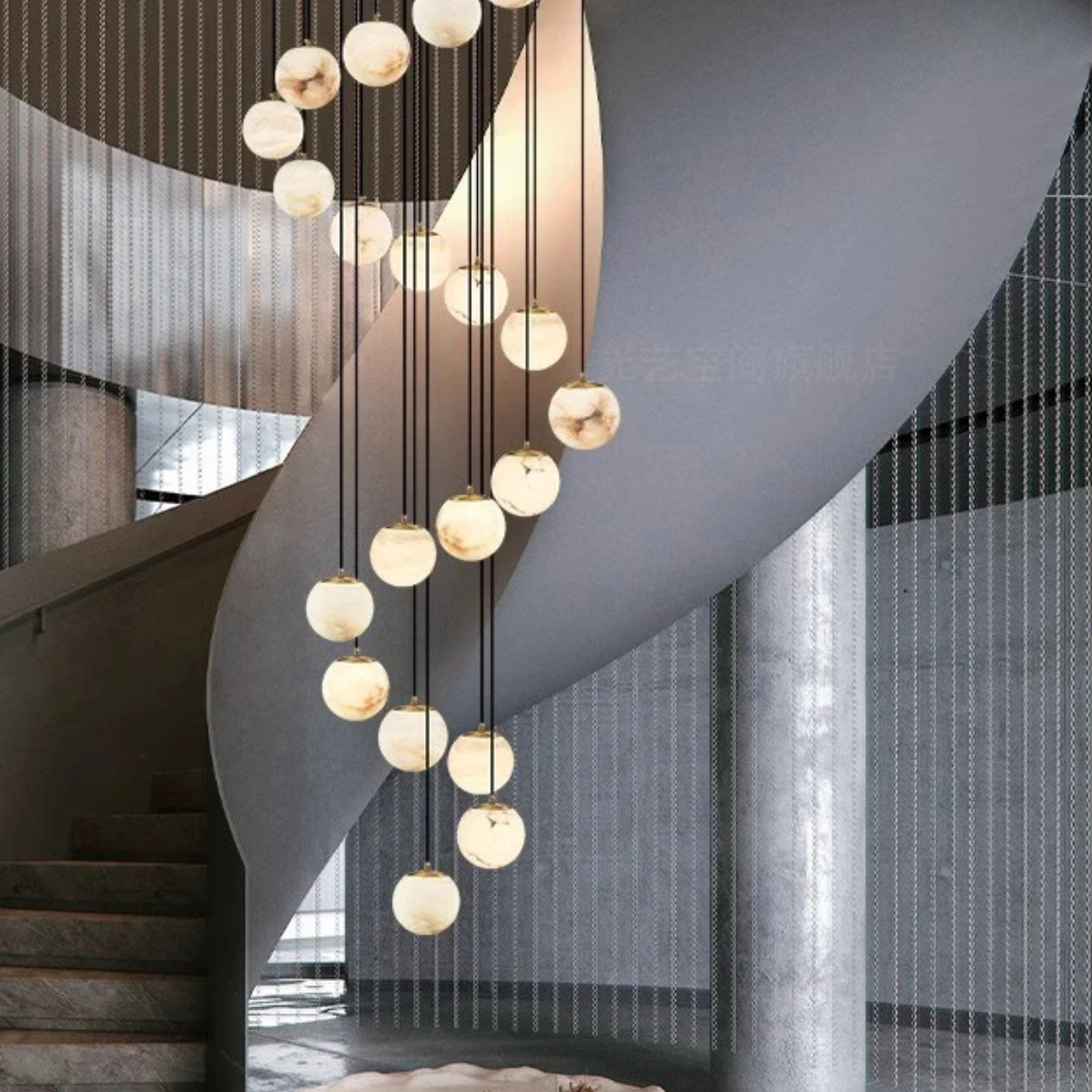 Travira - Lustre d’escalier LED moderne plafonnier