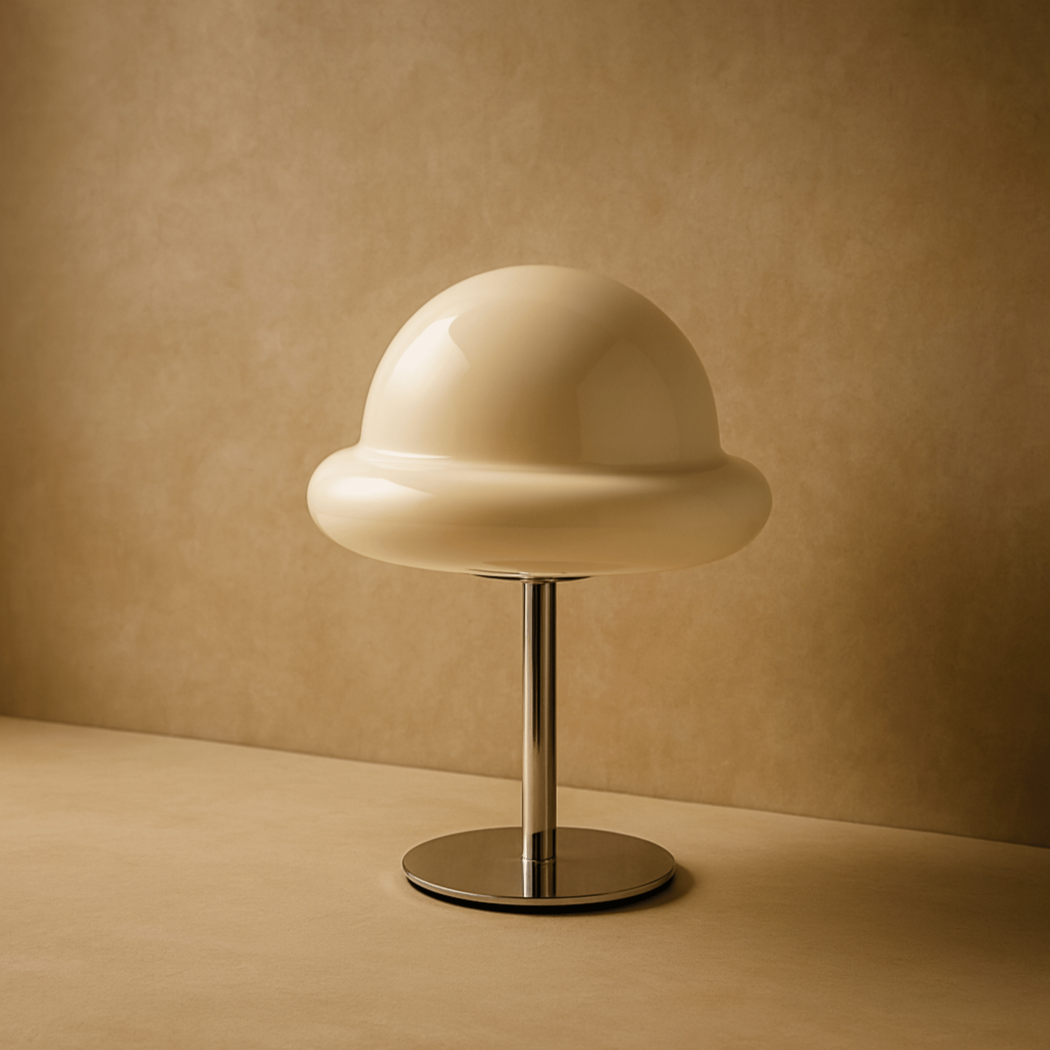 Lumirel - Lampada da tavolo retrò in vetro a forma di fungo