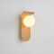 Aplique de pared LED con globo de madera escandinavo