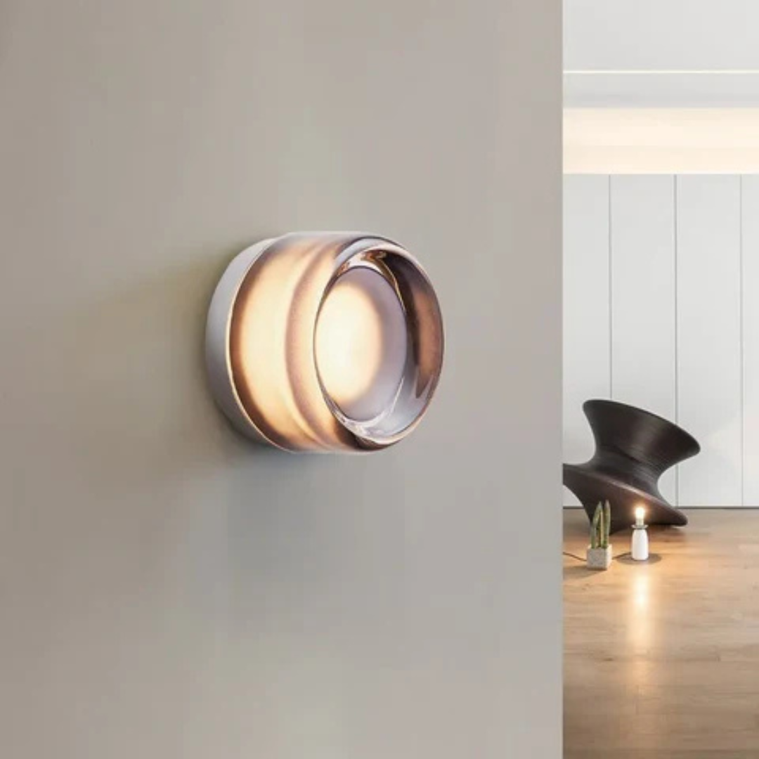 Round Glass LED Wall Sconce Modern Minimalist Hardwired - Image 8