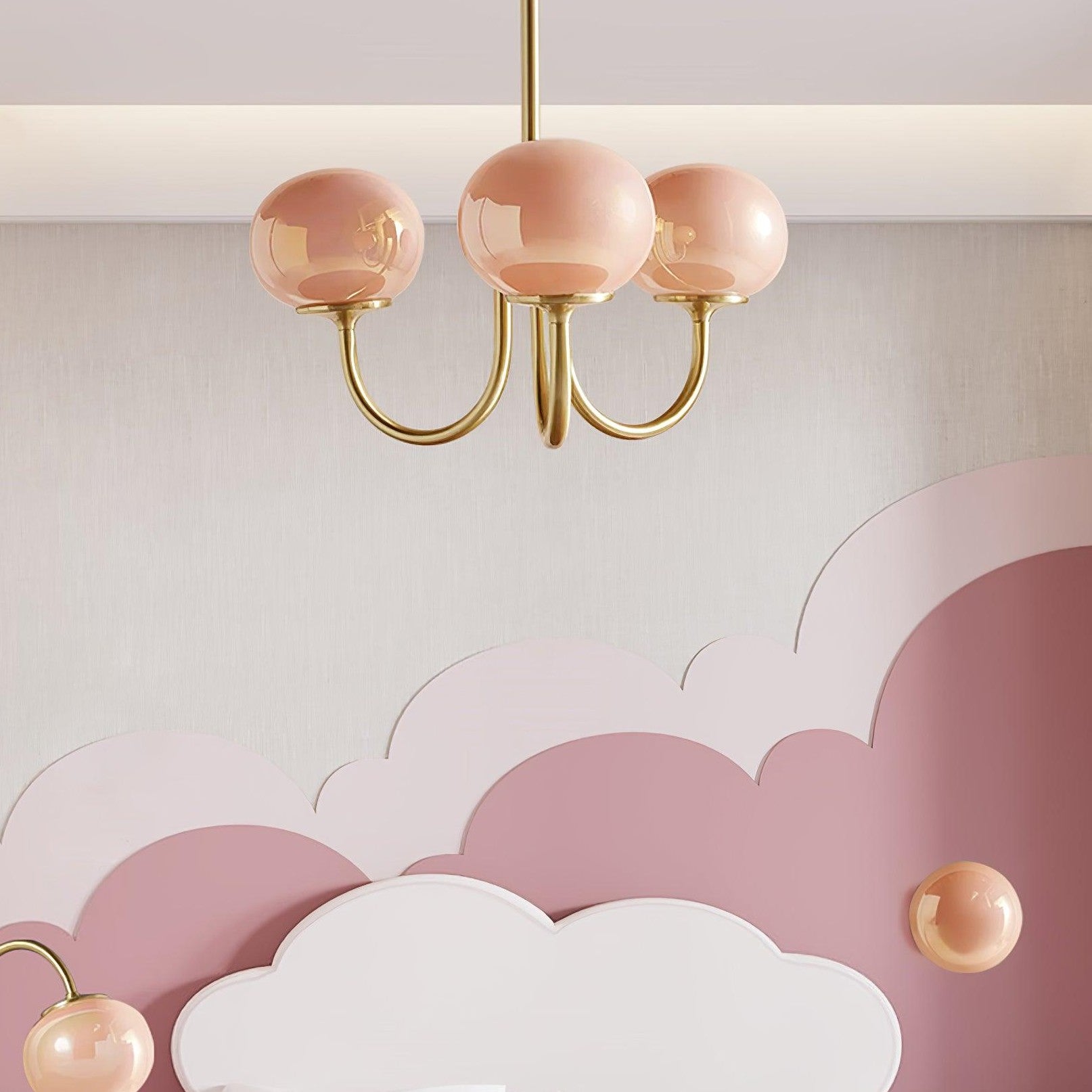 Piora - Lustre à bulles en verre rose