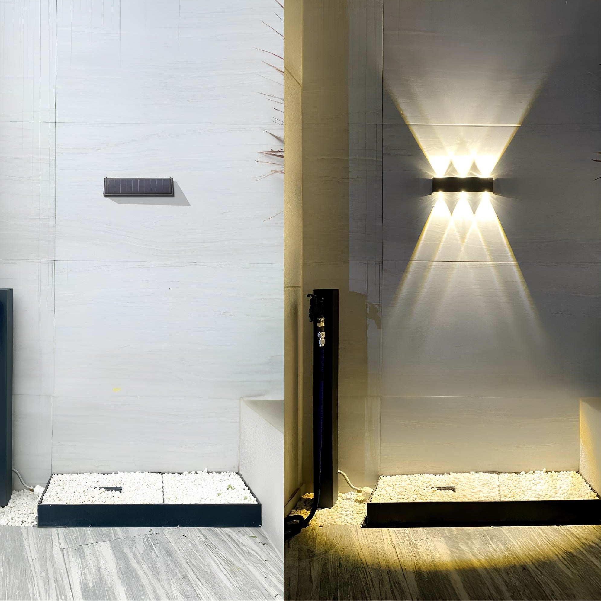 Aurivex - Lampada da parete solare LED bianco caldo per esterni