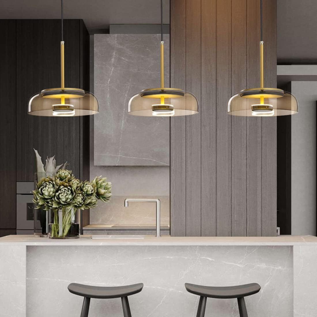 Orlenra - Lampada a sospensione in vetro LED per sala da pranzo