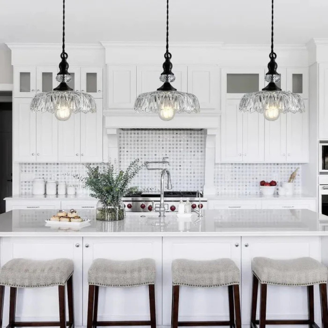 Round Glass Pendant Lamp Retro - Image 4