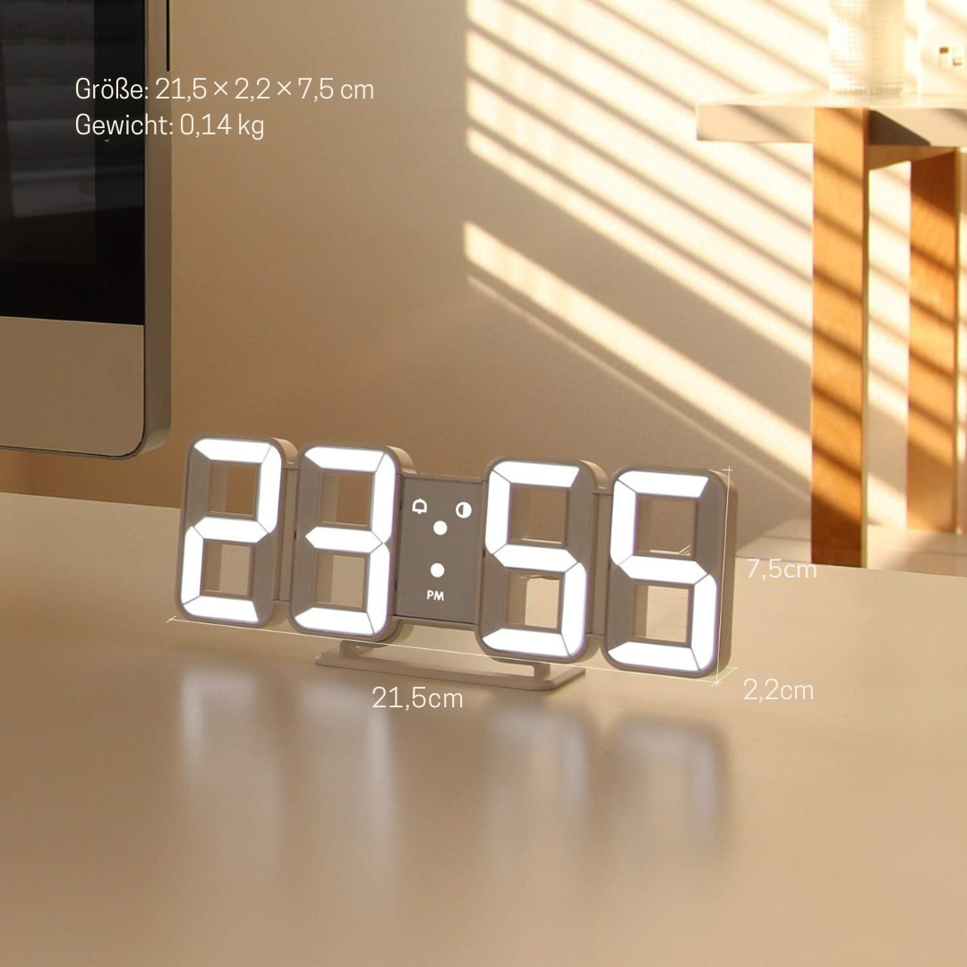 Vevora – Horloge murale numérique LED 3D avec USB