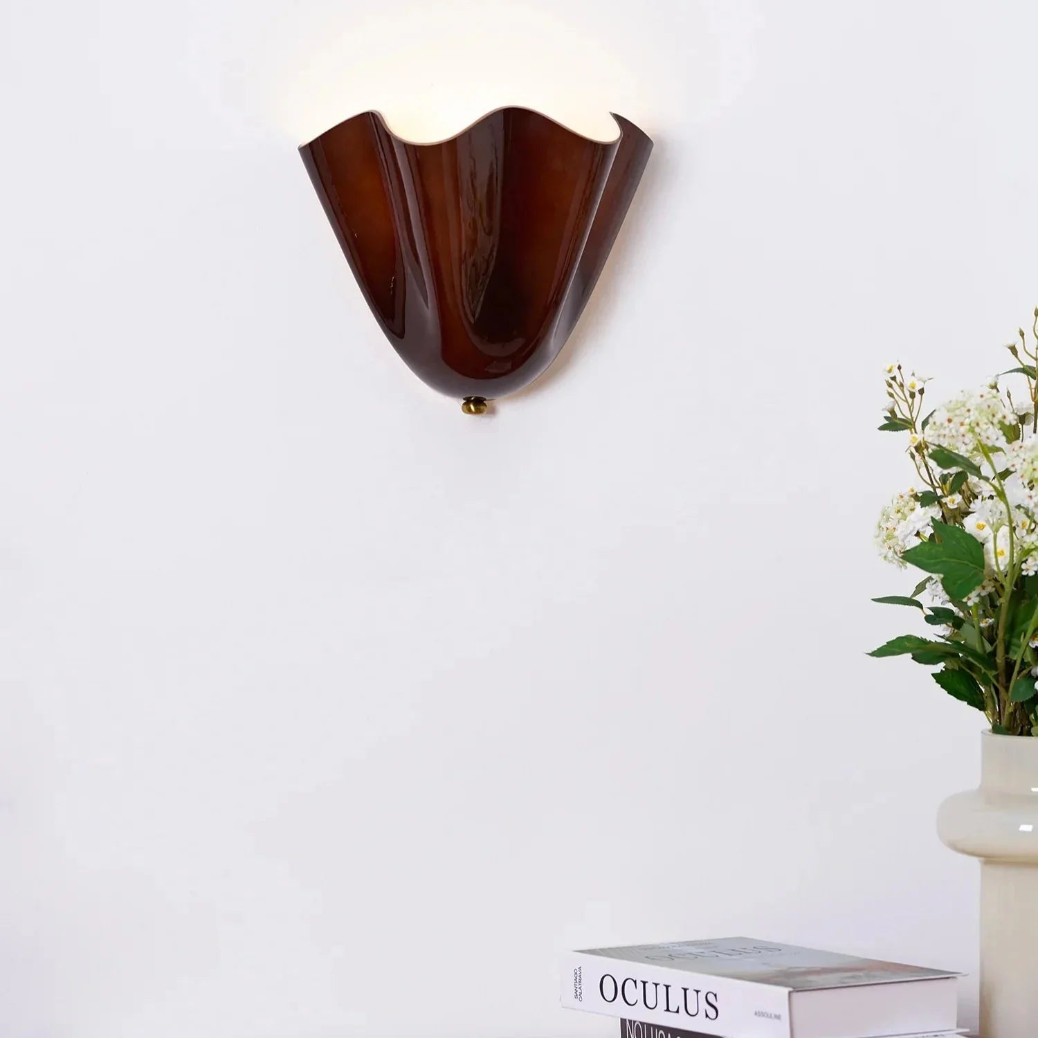 Stained Glass Shell Wall Sconce Art Deco LED - Image 12